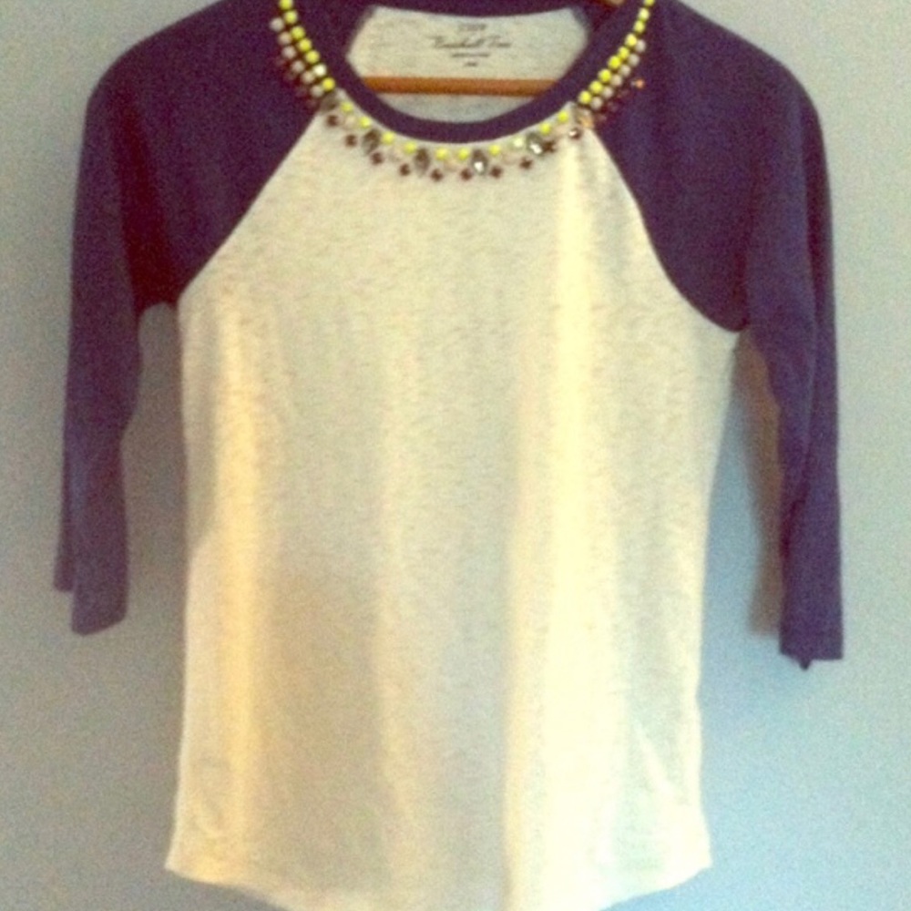 J.crew jewel Baseball tee